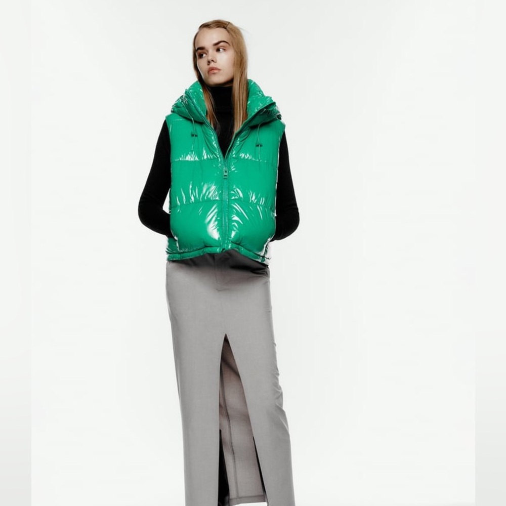 ZARA green puffer vest